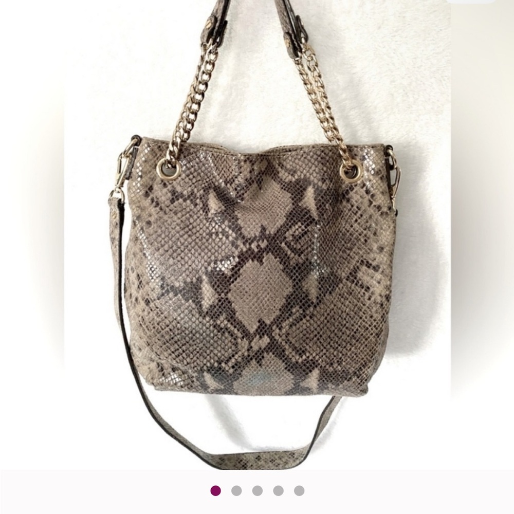 Michael Kors Bag with Wallet Snakeskin Print Leather